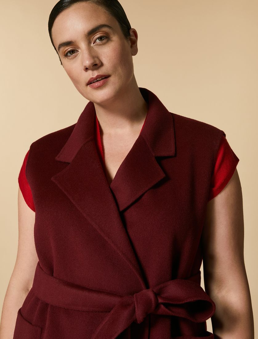 Double-faced wool-blend gilet - Bordeaux - Marina Rinaldi - 2