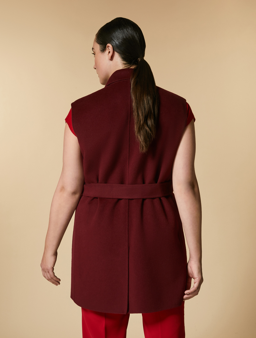 Double-faced wool-blend gilet - Bordeaux - Marina Rinaldi - 4