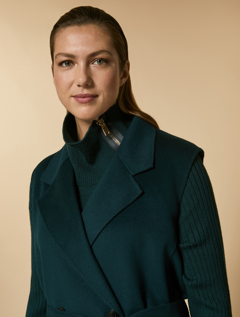 Double-faced wool-blend gilet - Dark green - Marina Rinaldi - 2