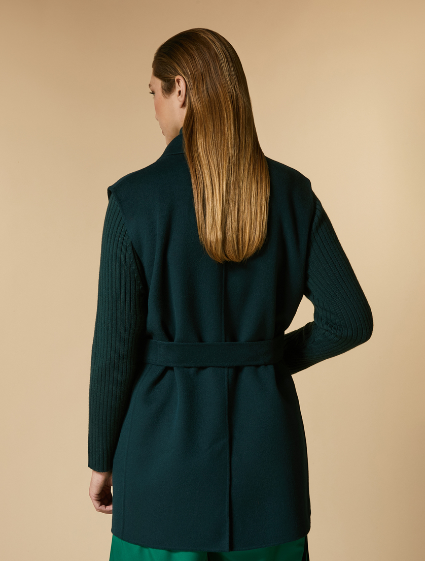 Double-faced wool-blend gilet - Dark green - Marina Rinaldi - 3