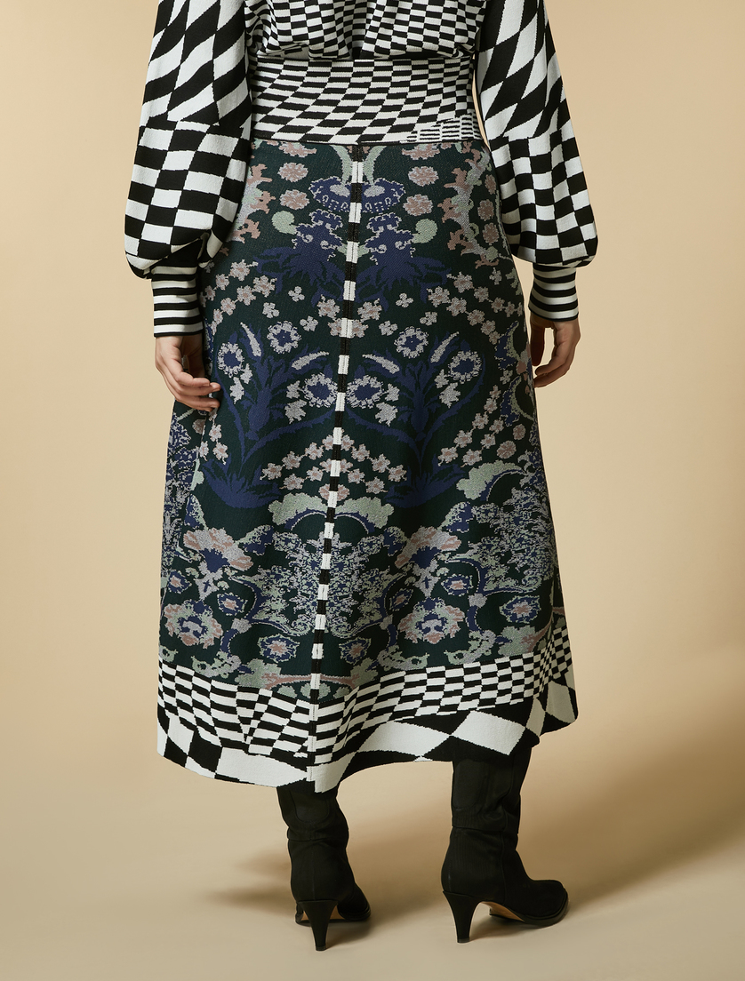 Printed viscose skirt - Green - Marina Rinaldi - 4