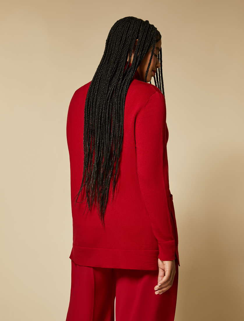 Pure wool cardigan - Red - Marina Rinaldi - 3