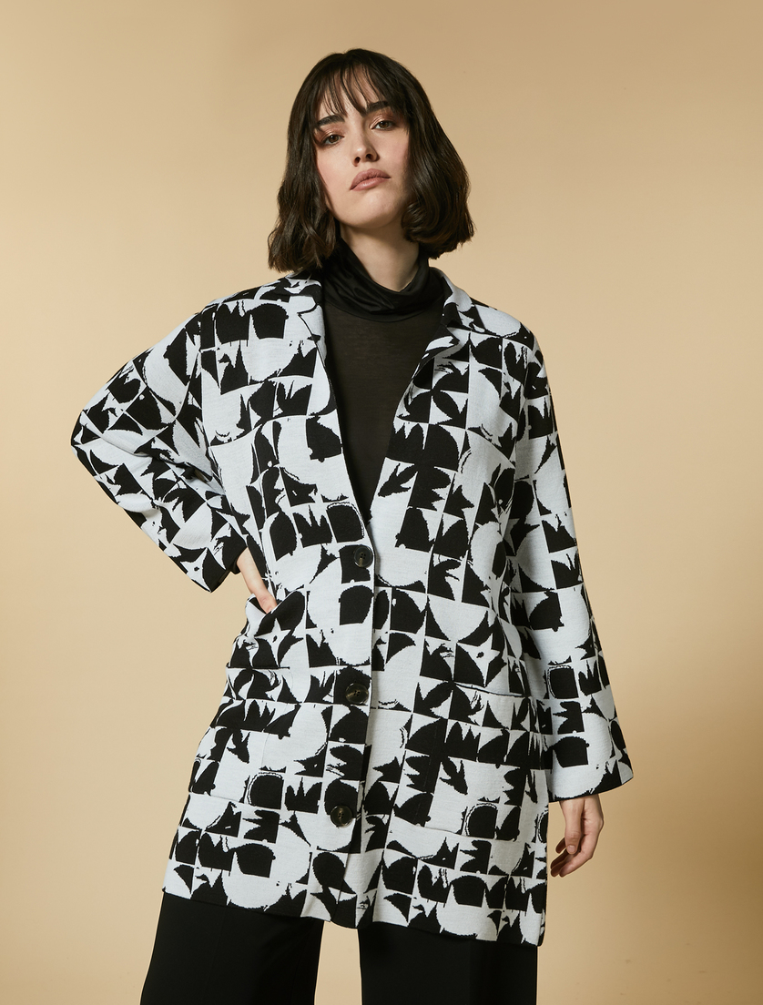 Cardigan in Jacquard - Schwarz - Marina Rinaldi