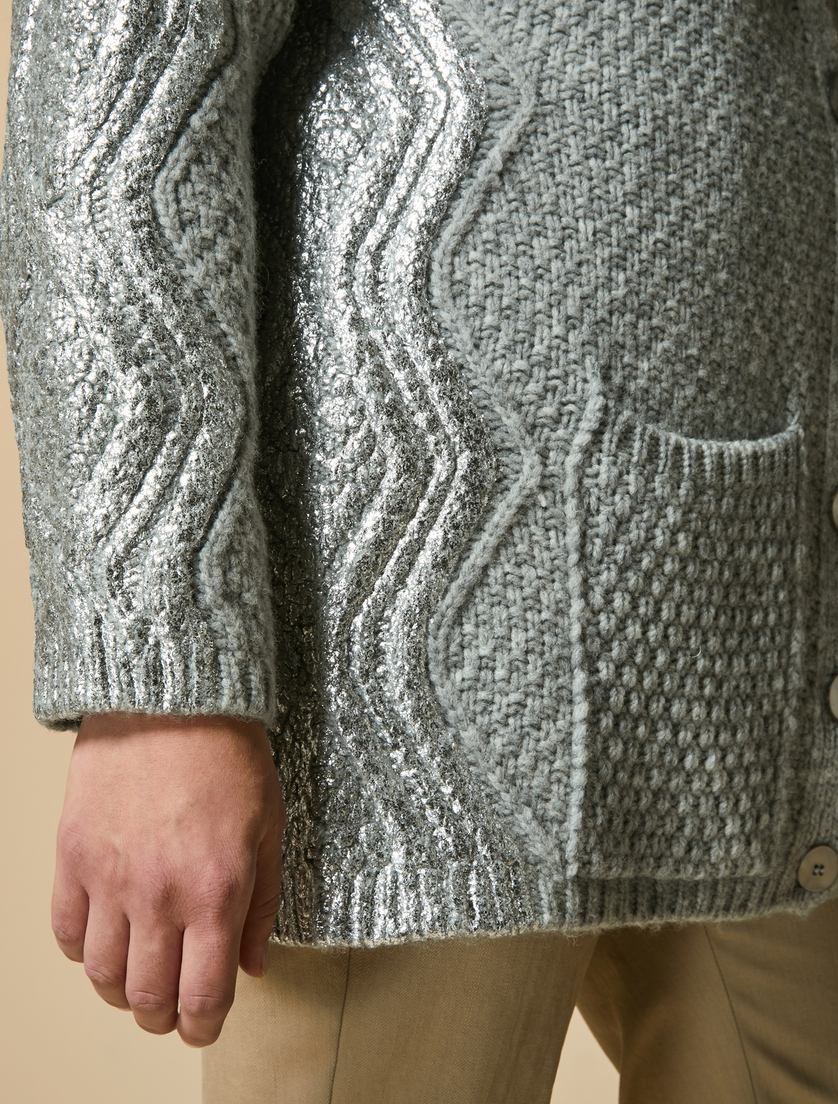 Cardigan aus Wollgemisch - Silber - Marina Rinaldi - 2