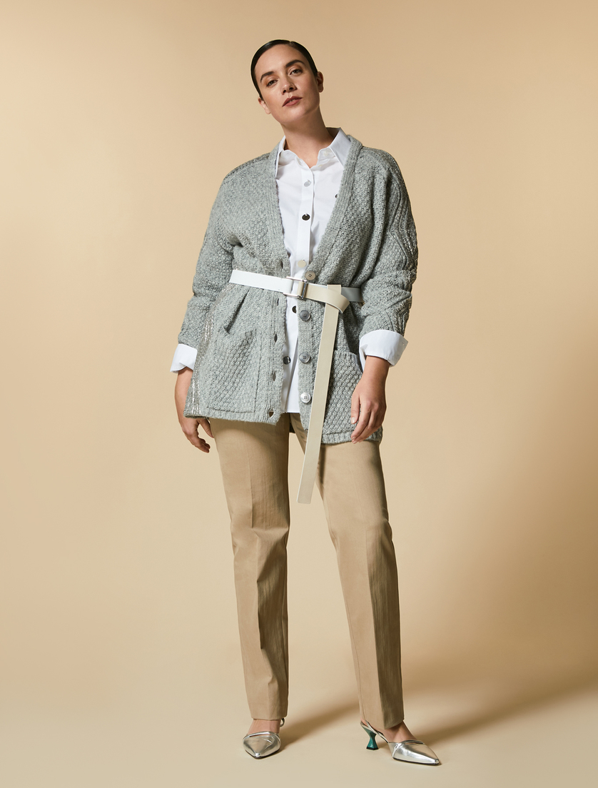 Cardigan aus Wollgemisch - Silber - Marina Rinaldi - 4