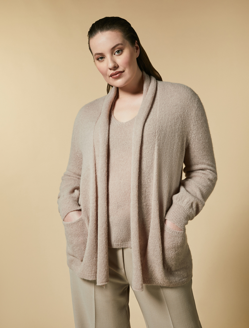 Cardigan in alpaca e lana - Rosa - Marina Rinaldi