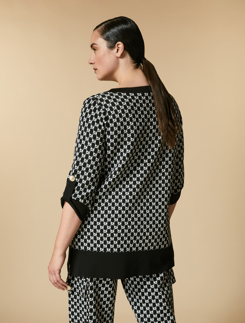 Pullover aus Viskose-Jacquard - Schwarz - Marina Rinaldi - 3