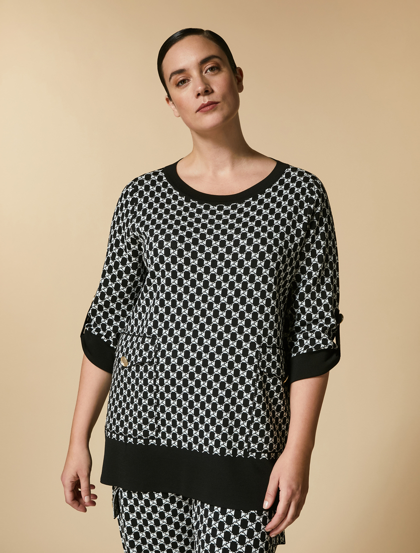 Pullover aus Viskose-Jacquard - Schwarz - Marina Rinaldi