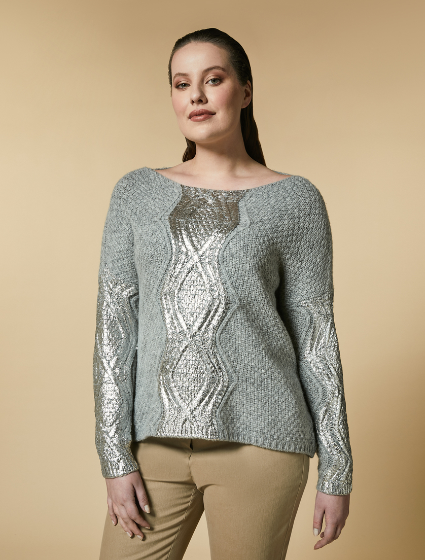 Pullover aus Wollgemisch - Silber - Marina Rinaldi