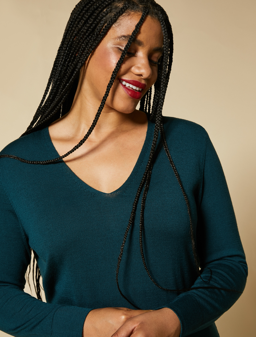 Pullover aus Merinowolle - Dunkelgrün - Marina Rinaldi - 2