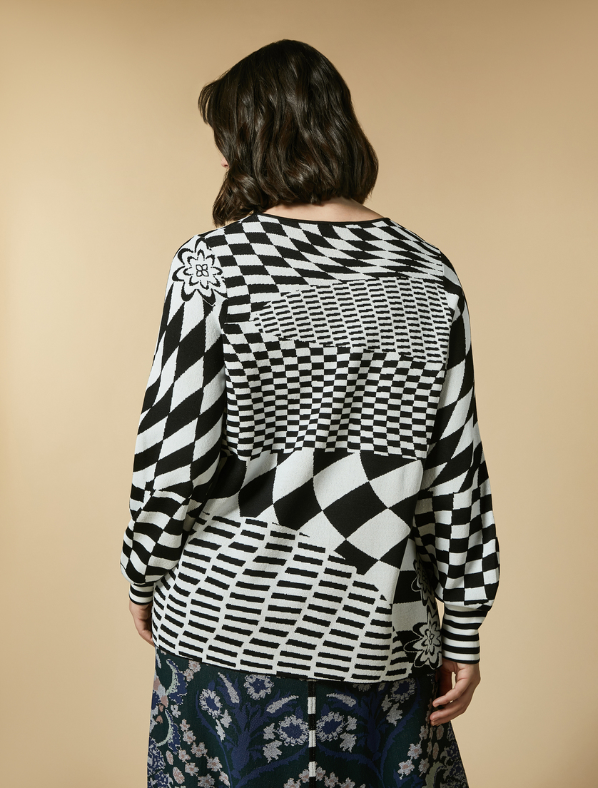 Matte viscose sweater - White - Marina Rinaldi - 3