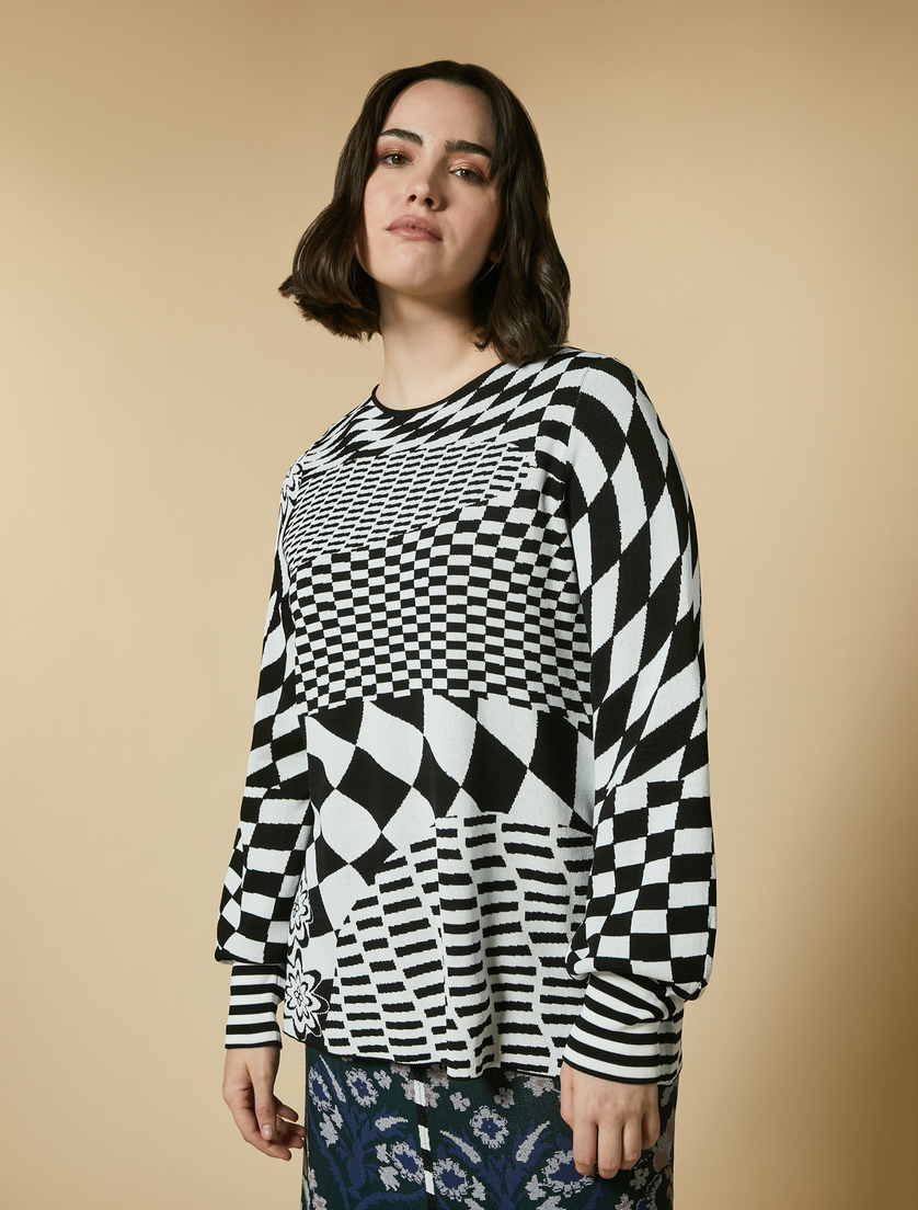 Matte viscose sweater - White - Marina Rinaldi