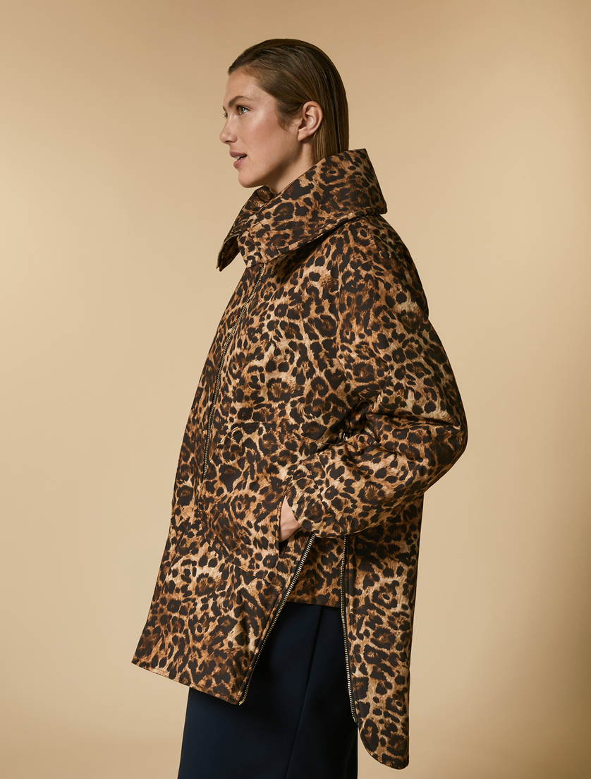 Printed ottoman puffer jacket - Brown - Marina Rinaldi - 2
