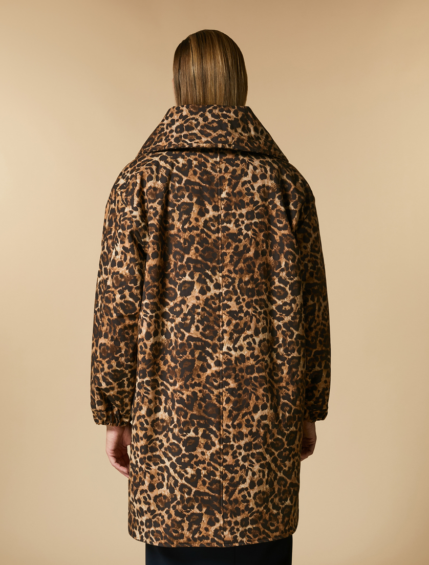 Printed ottoman puffer jacket - Brown - Marina Rinaldi - 3