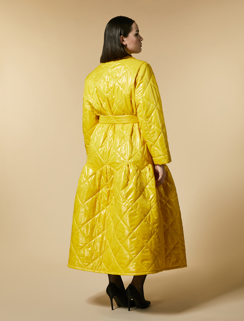 Quilted nylon down jacket - Yellow - Marina Rinaldi - 3