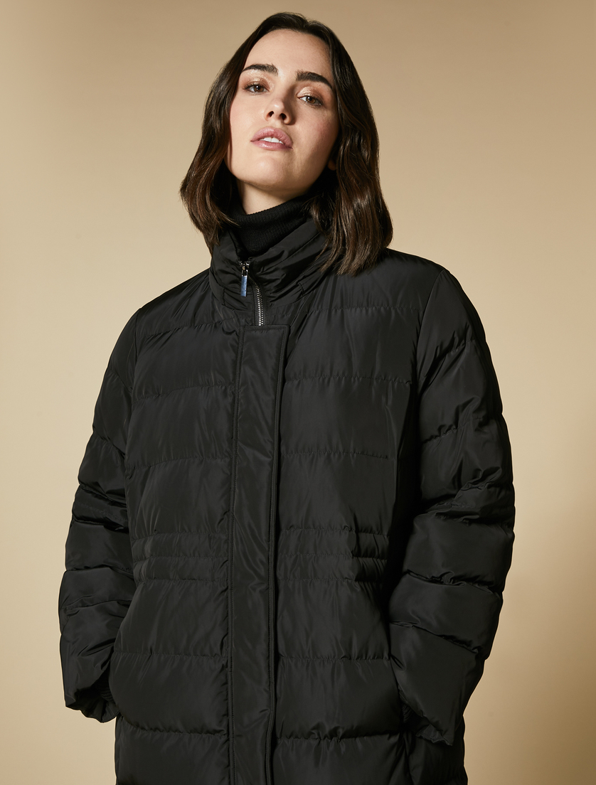 Fur-collared down jacket - Black - Marina Rinaldi - 2