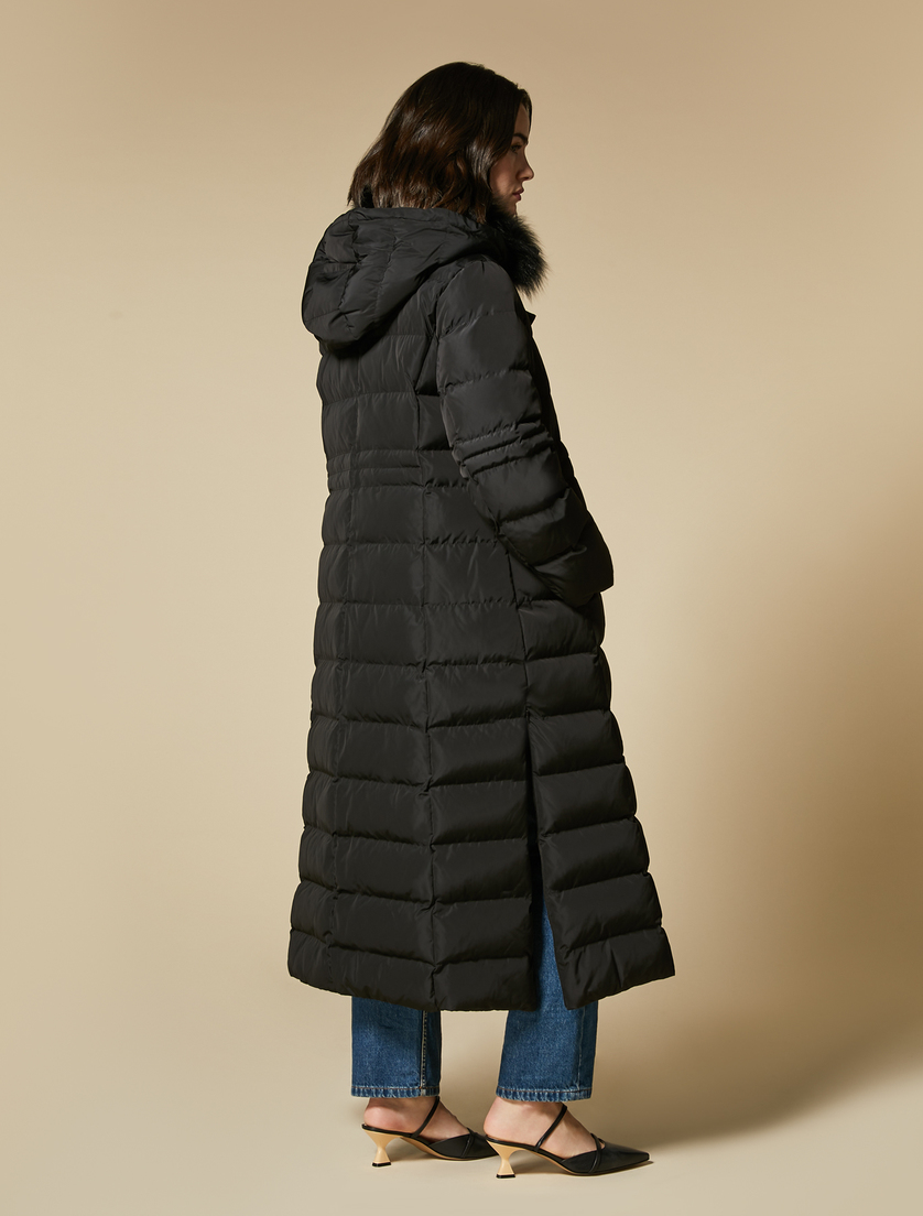 Fur-collared down jacket - Black - Marina Rinaldi - 3