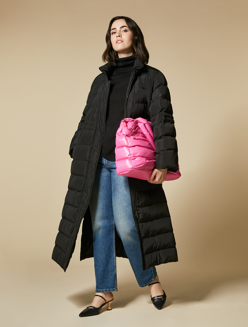 Fur-collared down jacket - Black - Marina Rinaldi - 4