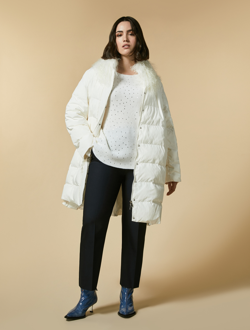 Anorak con cuello de pelo - Blanco - Marina Rinaldi - 5