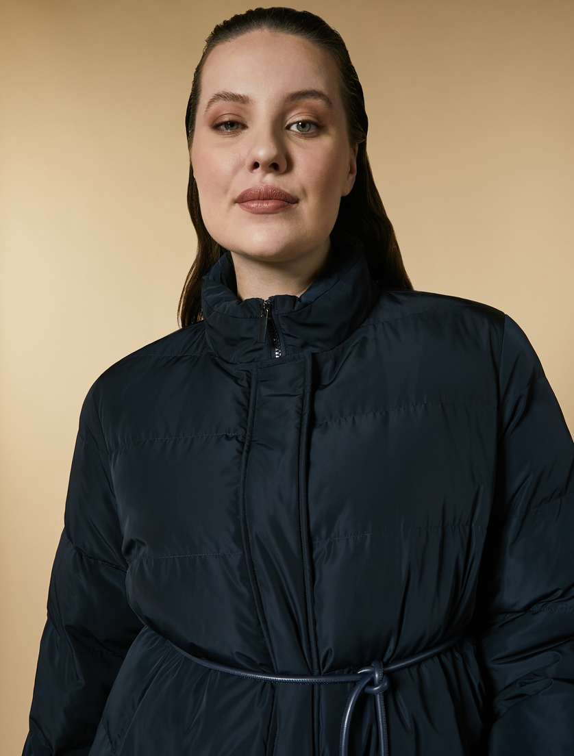 Fur-collared down jacket - Dark navy - Marina Rinaldi - 2