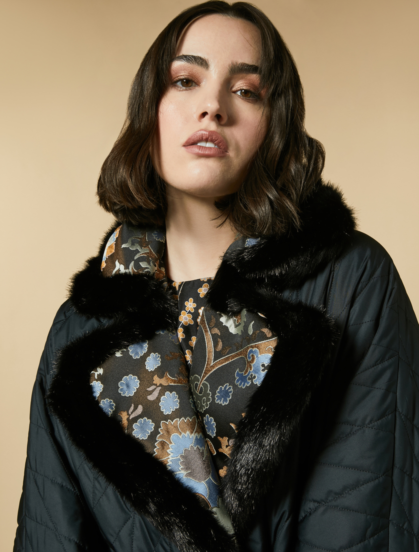 Down jacket in water-resistant poplin - Black - Marina Rinaldi - 2