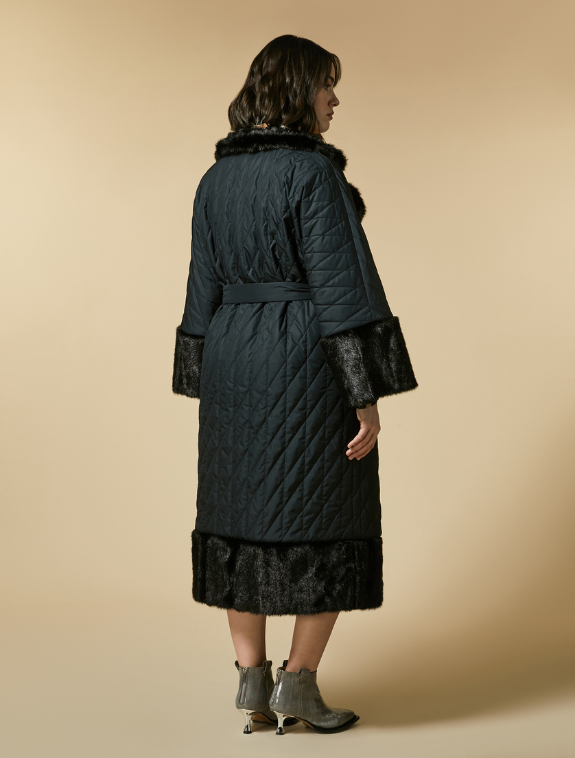 Down jacket in water-resistant poplin - Black - Marina Rinaldi - 3