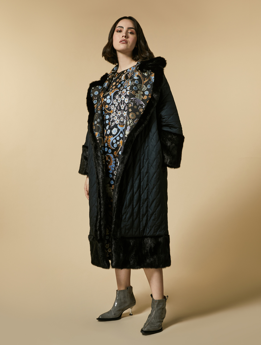 Down jacket in water-resistant poplin - Black - Marina Rinaldi - 4