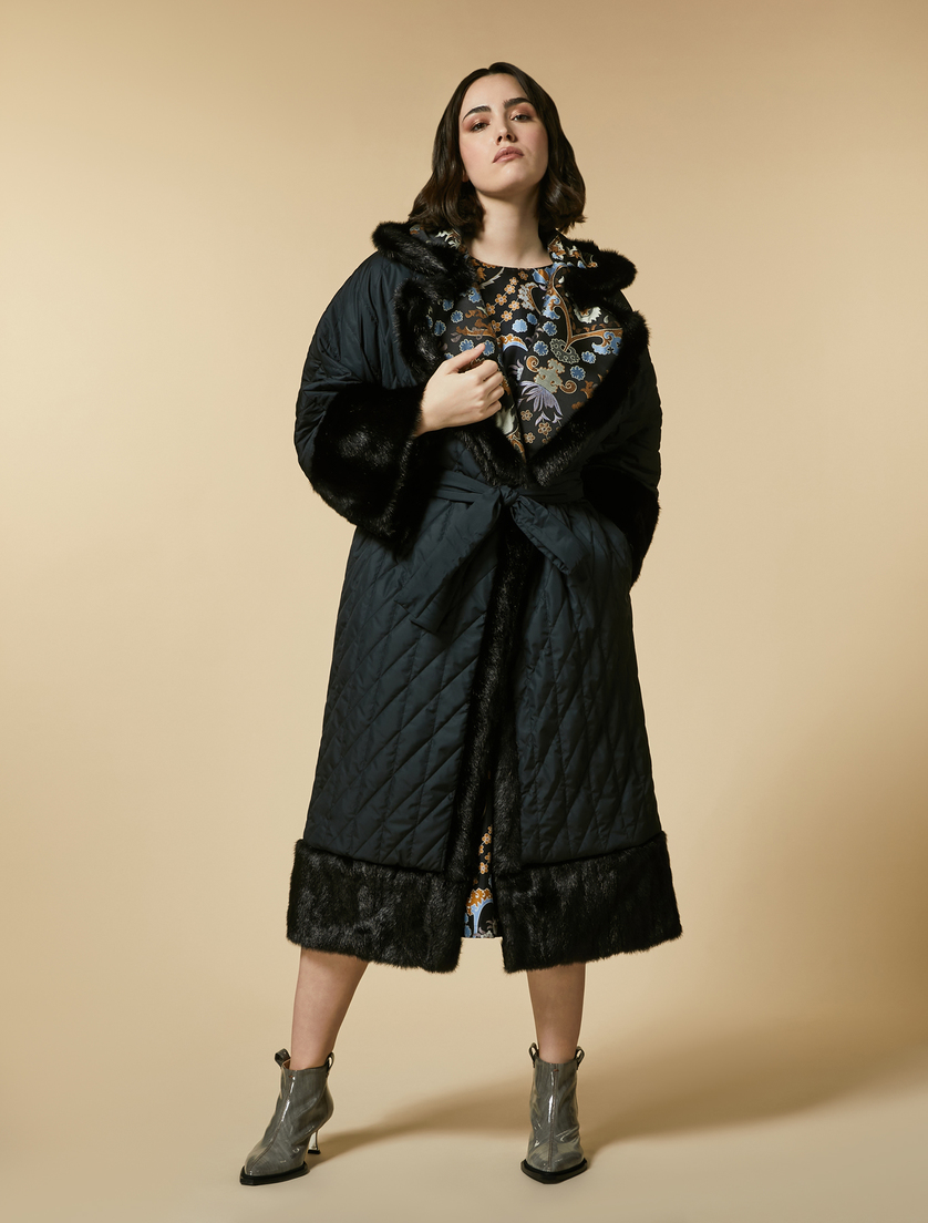 Down jacket in water-resistant poplin - Black - Marina Rinaldi