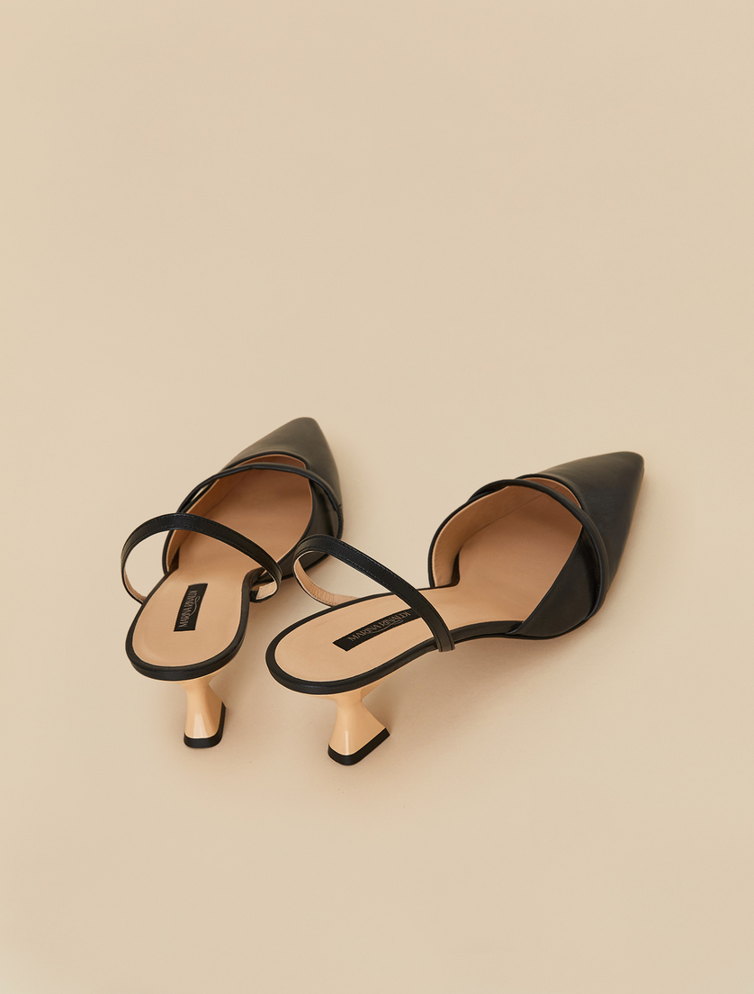Laminated leather slingbacks - Black - Marina Rinaldi - 3