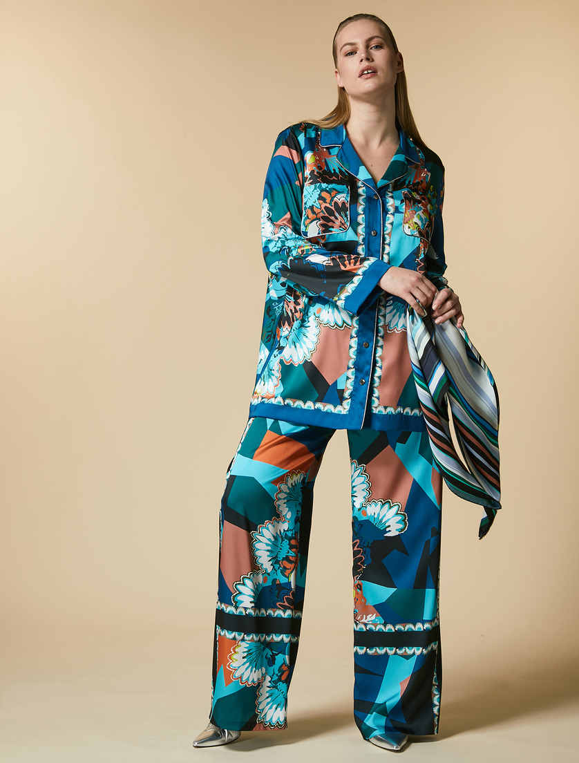 Foulard en soie - Blue - Marina Rinaldi - 4