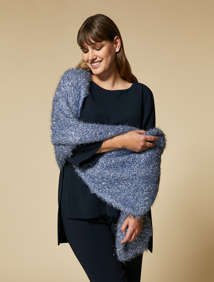 Stola aus Lurex-Garn - Blau - Marina Rinaldi - 4