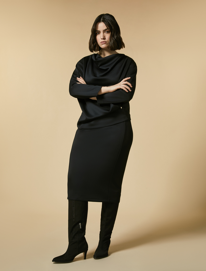 Neoprene skirt - Black - Marina Rinaldi