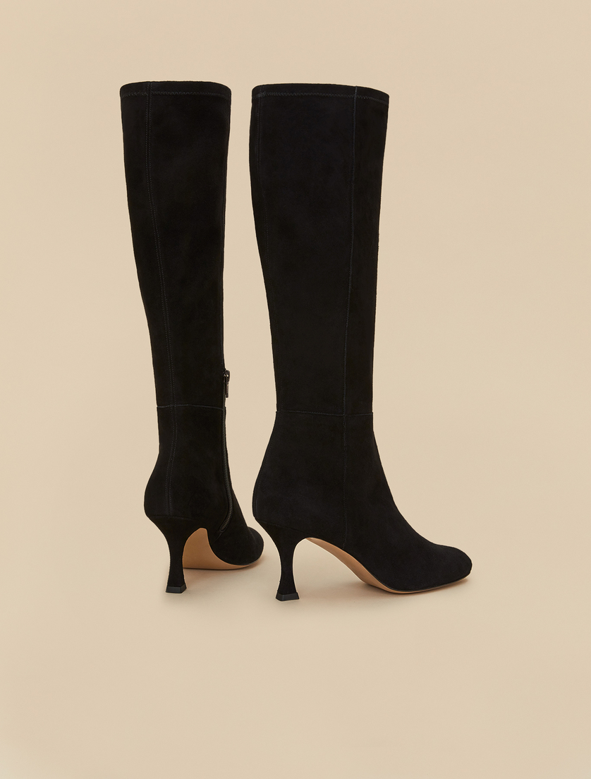 Stretch suede boots - Black - Marina Rinaldi - 3