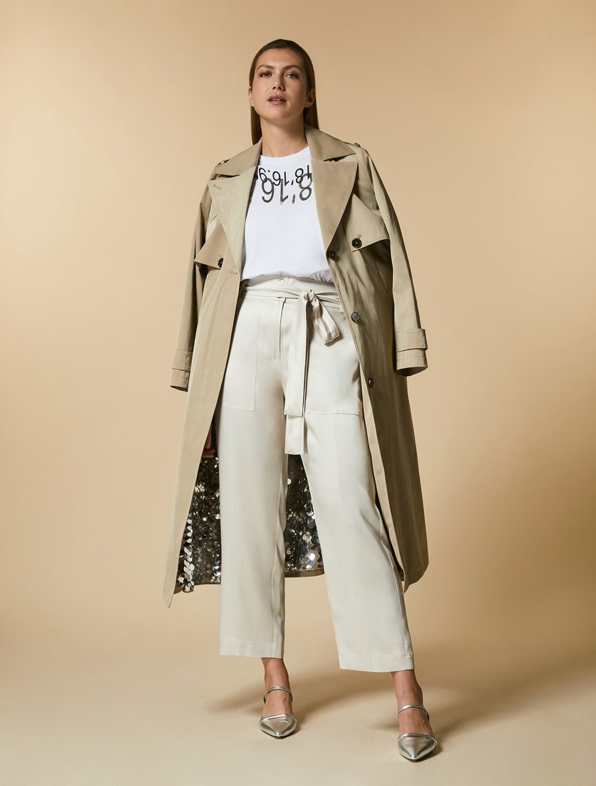 Print-embellished jersey T-shirt - White - Marina Rinaldi - 4