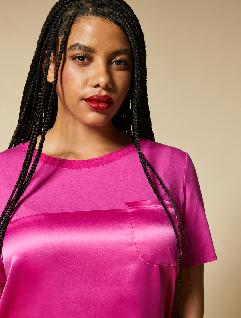 Satin jersey T-shirt - Fuchsia - Marina Rinaldi - 2
