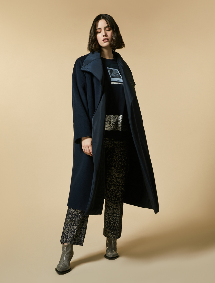 Print-embellished jersey T-shirt - Dark navy - Marina Rinaldi - 4