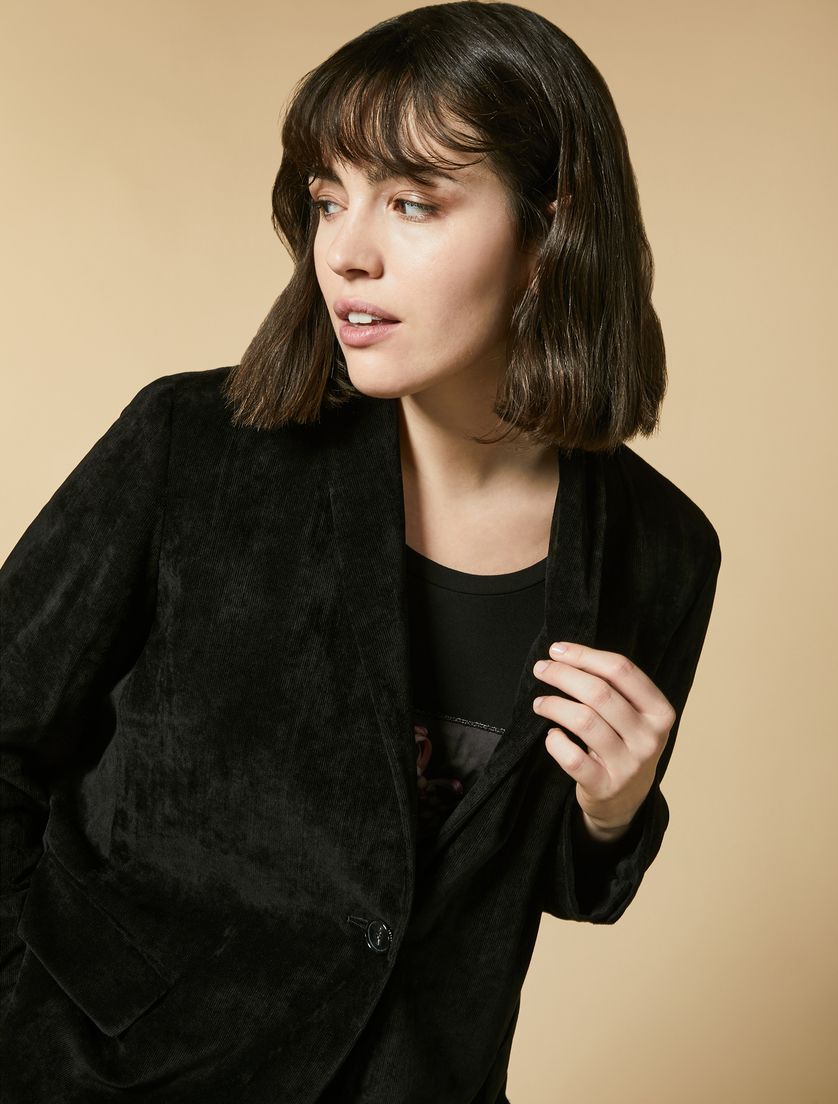 Jacke aus fließendem Samt - Schwarz - Marina Rinaldi - 2
