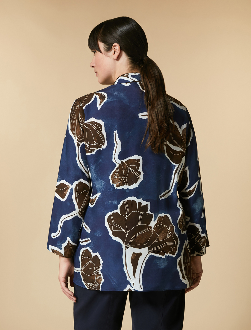 Viscose twill shirt - Dark navy - Marina Rinaldi - 3