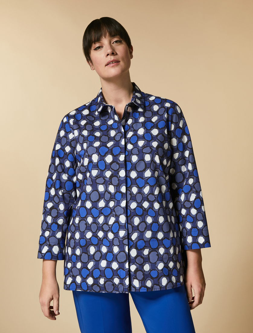 Cotton poplin shirt - China blue - Marina Rinaldi