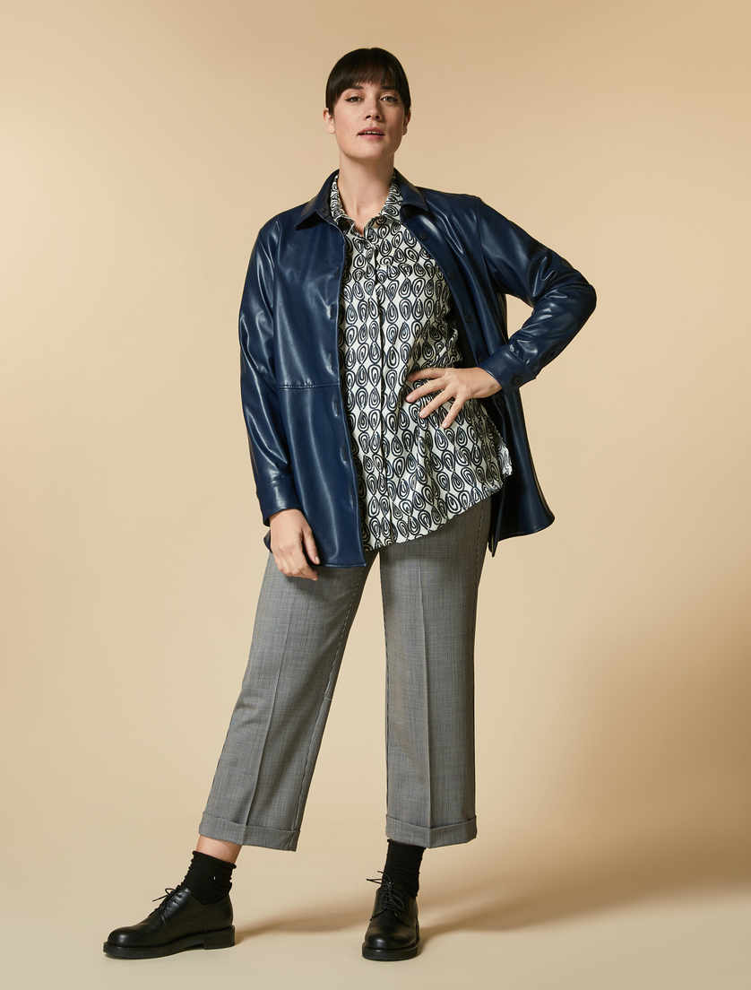 Jacquard-Hemd mit Print - Weiß - Marina Rinaldi - 4