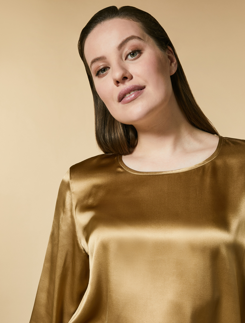 Bluse aus Seidensatin - Gold - Marina Rinaldi - 2