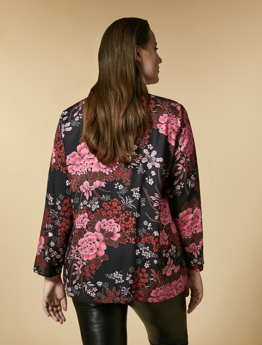 Hemdbluse aus bedrucktem Twill - Schwarz - Marina Rinaldi - 3