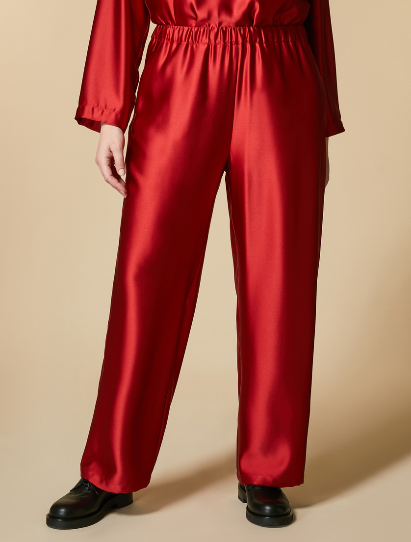 Satin trousers - Red - Marina Rinaldi - 2