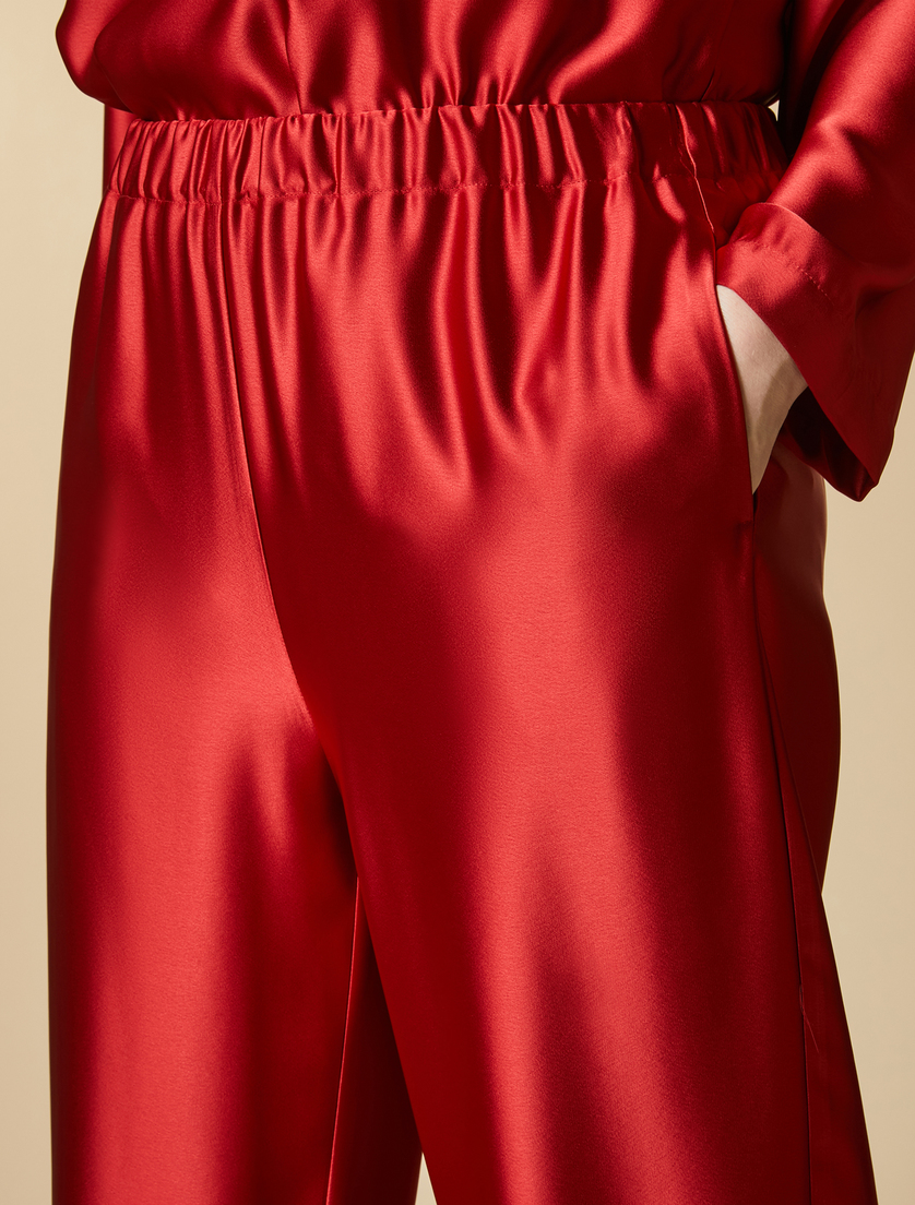 Satin trousers - Red - Marina Rinaldi - 3