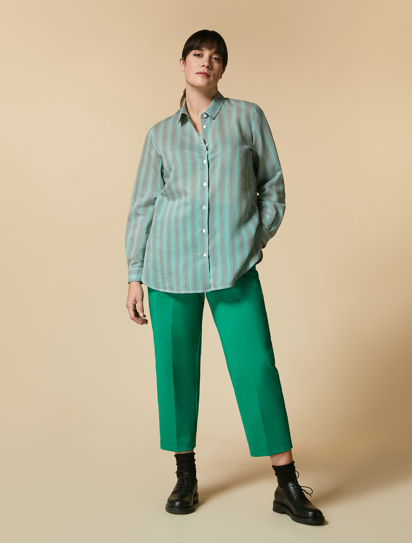 Technical fabric trousers - Green - Marina Rinaldi