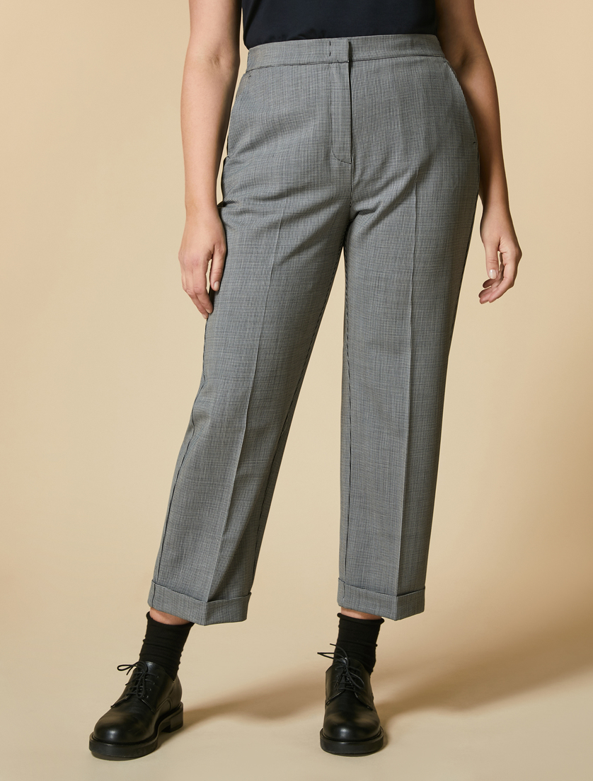 Hose aus garngefärbtem Gewebe - Dunkelblau - Marina Rinaldi - 2