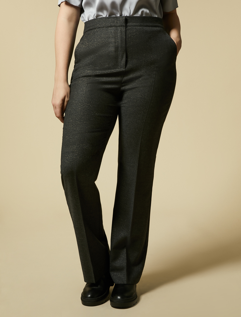 Hose aus Wolle und Lurex - Dunkelgrau - Marina Rinaldi - 2
