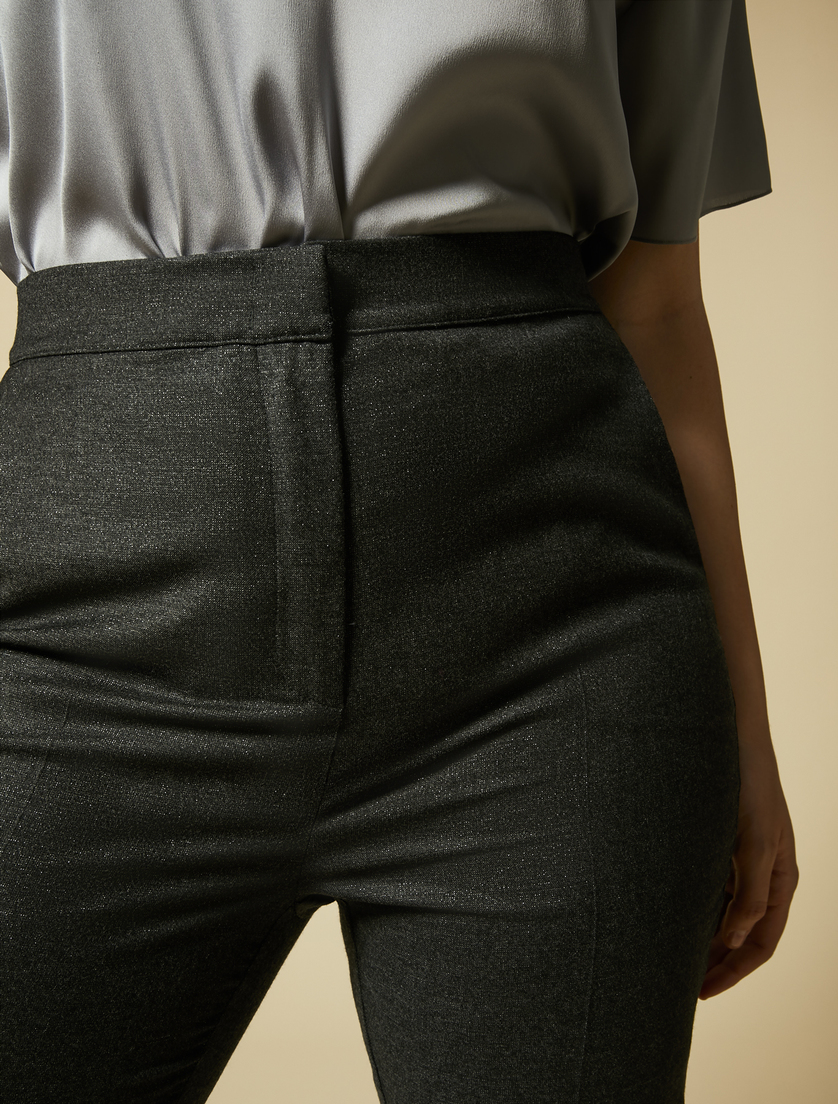 Hose aus Wolle und Lurex - Dunkelgrau - Marina Rinaldi - 3