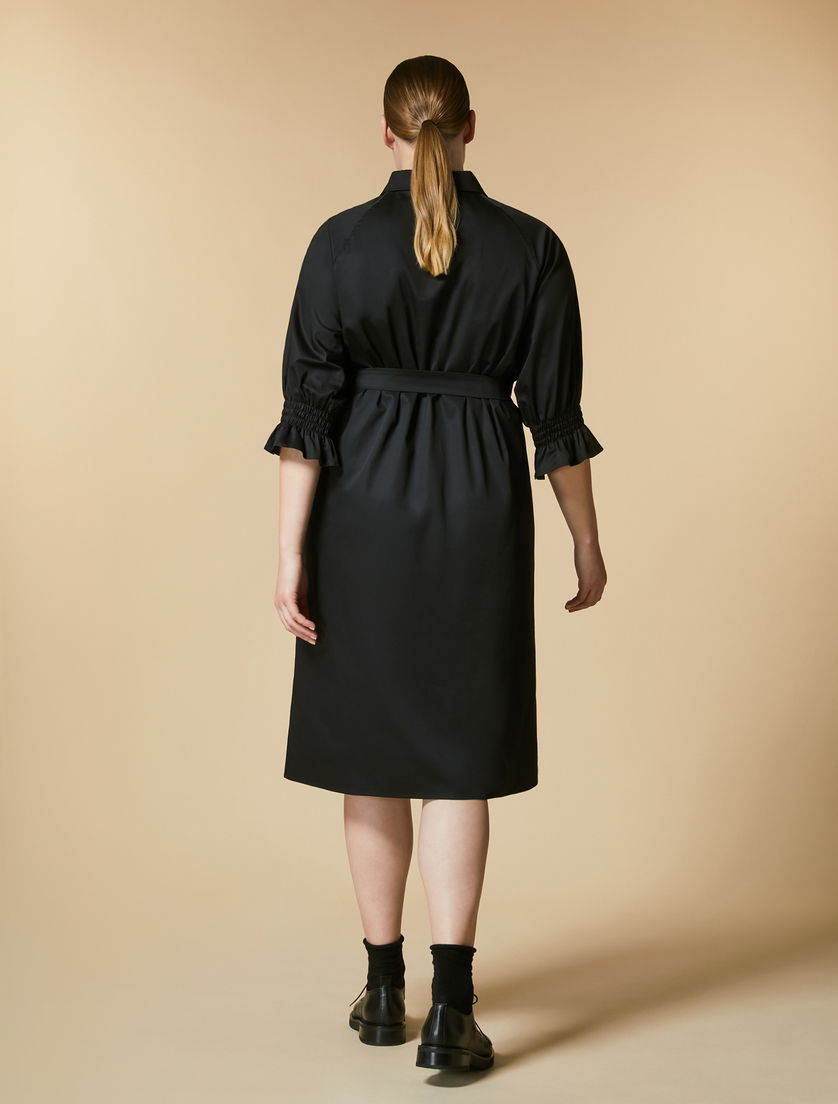 Kleid aus Baumwollsatin - Schwarz - Marina Rinaldi - 3