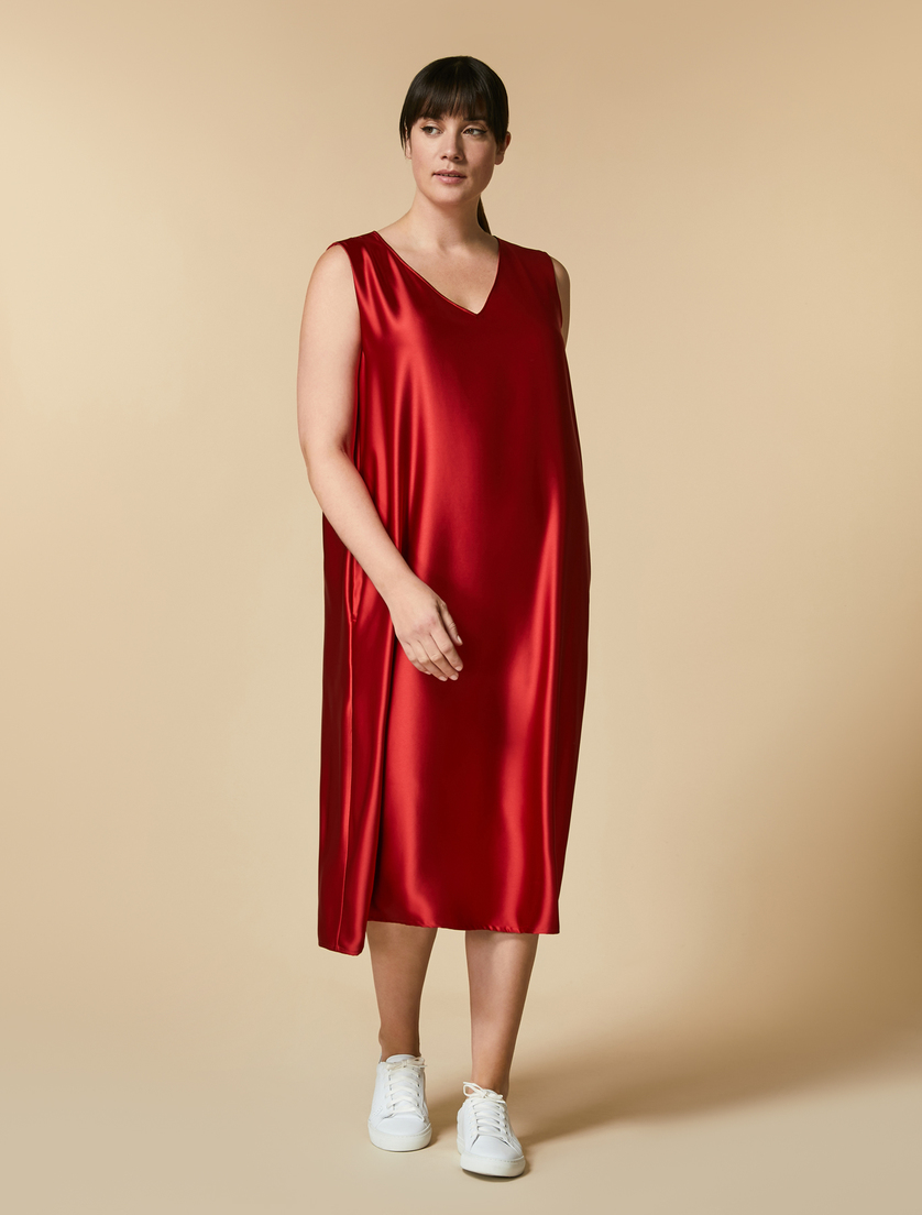 Abito in raso - Rosso - Marina Rinaldi